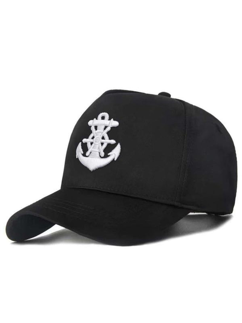 Fashion Three-Dimensional Anchor Embroidered Baseball Cap, Outdoor Adjustable Sports Sunscreen Casual Cap for Shopping, Travel, Seaside Party, Unisex