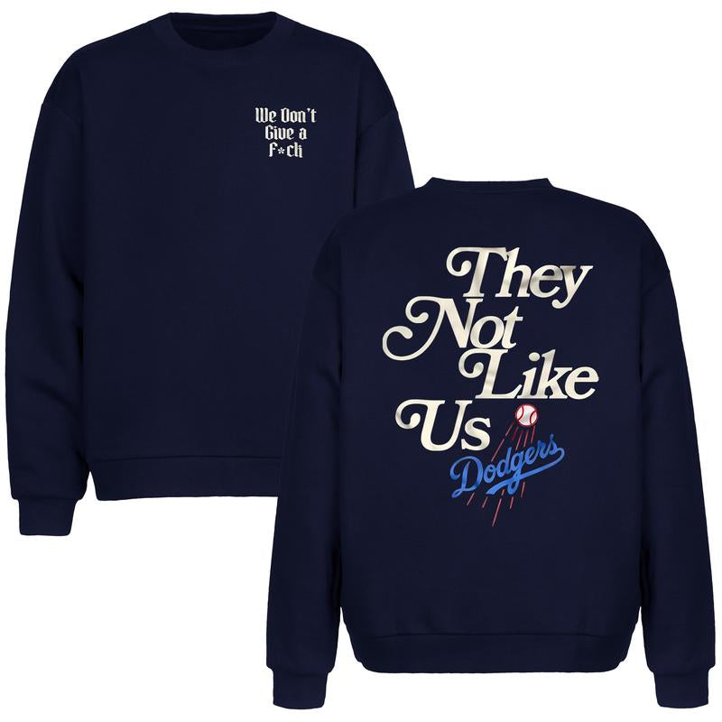 Los Angeles They Not like Us We Don’T Give a Fk Sweatshirt, Vintage Style Graphic Tee, Retro Baseball Fan Shirt,Classic Los Angeles Team Apparel