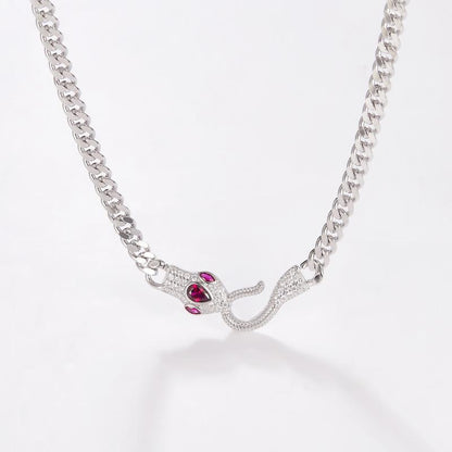 （Xy006）Snake-Shaped Zirconia Necklace