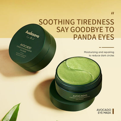 Audozava Avocado Eye Mask - Natural Moisturizing Essence for Relieving Dark Circles, Patches, and Wrinkles - 30G Eye Gel Pads for Hydrating Skin